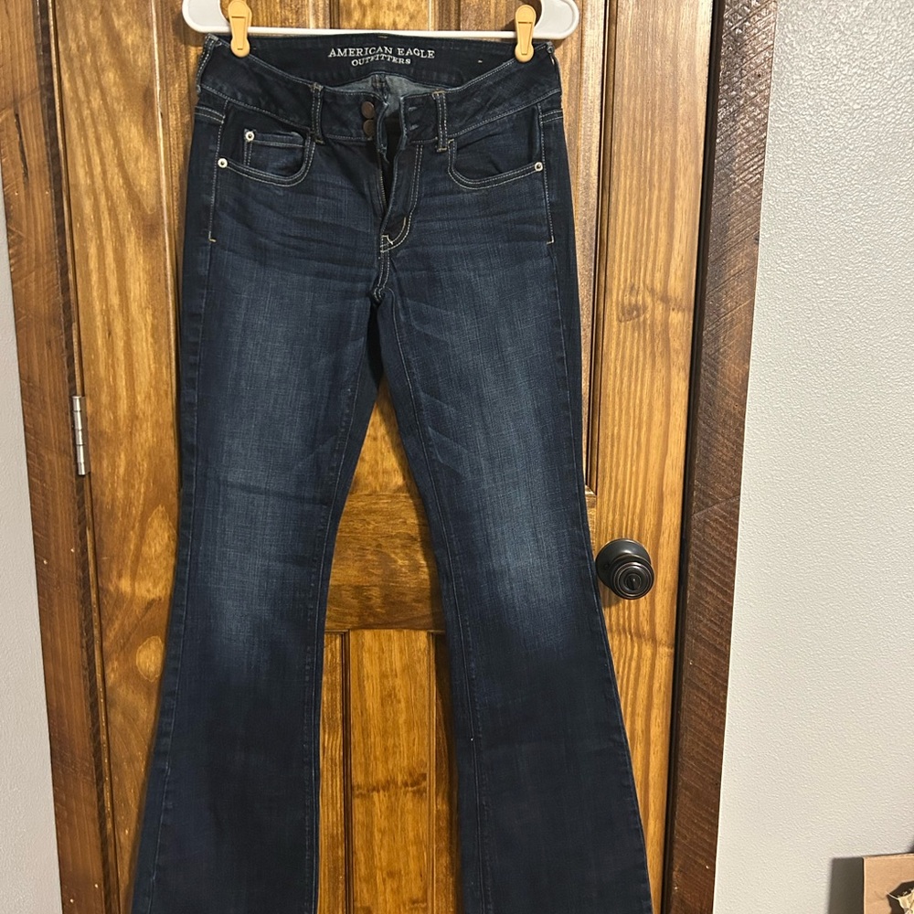 American Eagle Outfitters Women's Deep Indigo “Artist” Flare Jeans